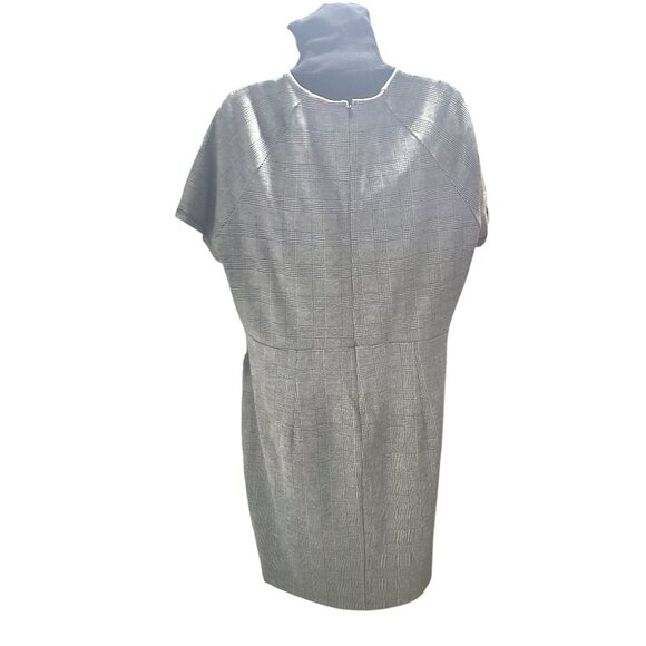 Express Gray Houndstooth Plaid Sheath Office Classic Business Dress Size XL - Picture 12 of 14